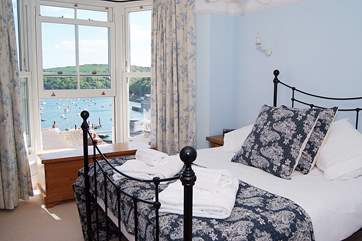 The second double bedroom is as lovely as the first - luxurious bedding and a perfect view.