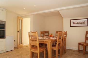 The dining-area has an extendable table.