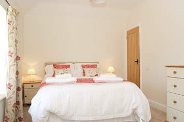 Bedroom 1 made up as a 6' double bed.