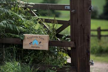 The entrance to Knightstone Glamping.