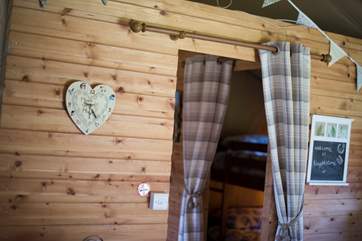 Looking through to the bunk bedroom and double bedroom from the living space.