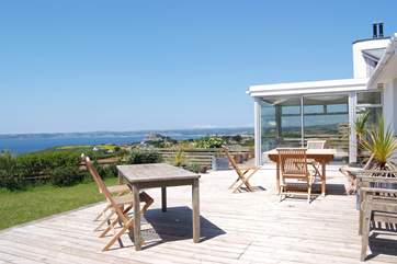 The terrace is peaceful with amazing views.