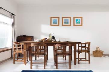 The dining-area with views through the large picture window.