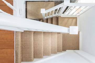 The stairs between floors.