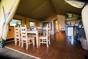 Step inside this spacious safari tent.