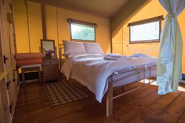 The comfortable double bed.