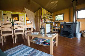 Looking towards the kitchen-area from the sitting-area.