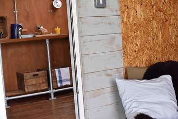 The entrance through to the kitchen/cloakroom/shower-room extension.