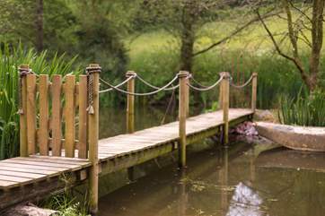 The bridge leads out to the island !