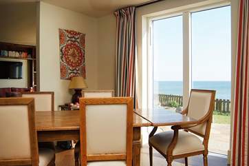 Sea views from the dining-area.