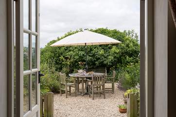 The garden is a delightful place to sit, with views right over the top of Colyton and to the countryside beyond.