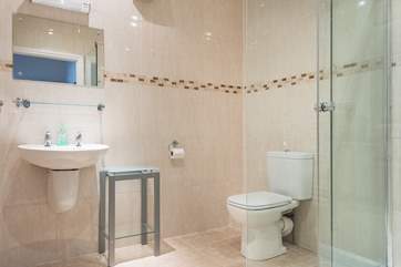 The very spacious shower room.