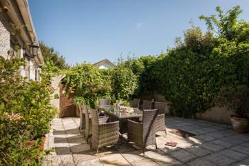 The rear patio is a real sun-trap.