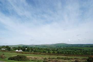 Looking to the high moor behind the village of Mary Tavy.