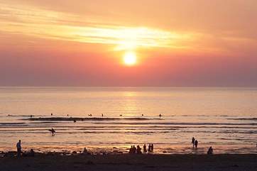 Sunset at Porthtowan in the summer.