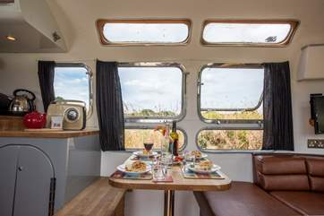 The dining-area is perfect for enjoying a leisurely lunch together.
