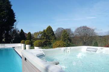 The hot tub is available all year round.