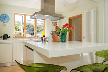 There's plenty of space to gather around the island unit...so no excuse for not helping the cook!