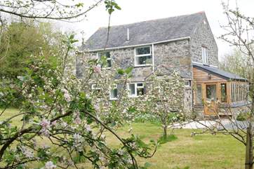 The garden has an orchard which is in full blossom in the spring.