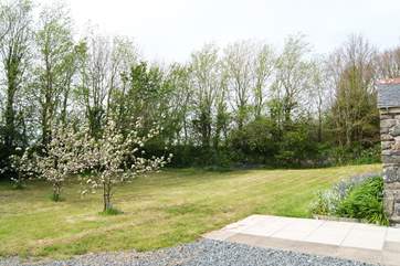 The front garden as seen from the large parking-area.