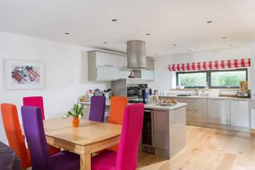The colourful dining area.