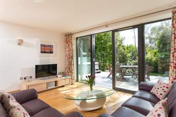 Looking out to the dining terrace.