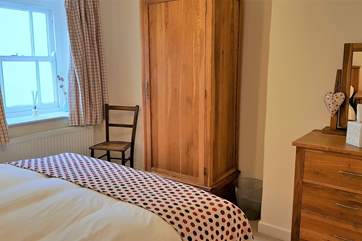 There is plenty of storage in the bedroom.
