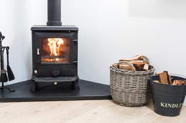 The roaring wood-burner.