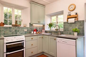 The cottage kitchen has all that you need to cook up a treat.