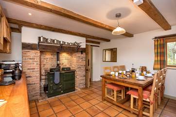The kitchen is lovely and the Aga provides a wonderful warm backdrop.