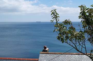 The sea at Coverack is as big as the sky!