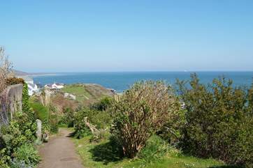 The coastal path will also take you into the village in a few short minutes where you will find places to eat, drink and buy some holiday mementos.