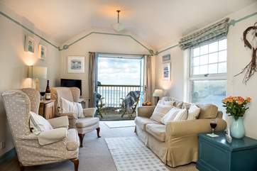 The lounge area takes full advantage of those wonderful views.