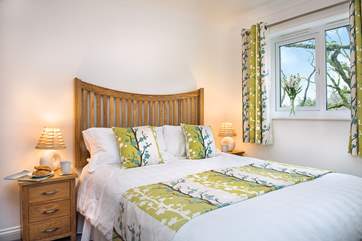 Lovely fresh colours in bedroom One