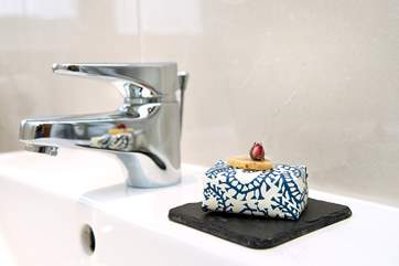 Gorgeous local soap is provided