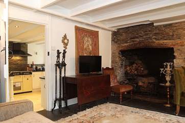 Looking through to the kitchen from the drawing-room.