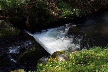 The leat gathers in one spot beside the garden which has been known to be used as a dipping pool.