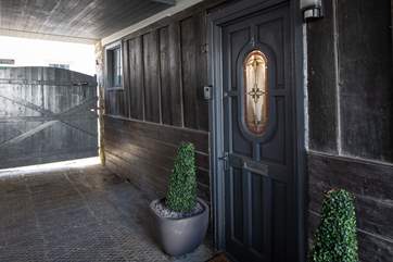 The front door is a rather grand entrance.