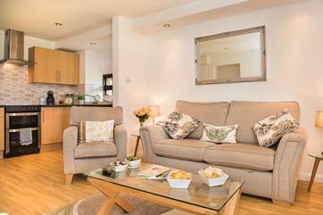 The delightful open plan living room.