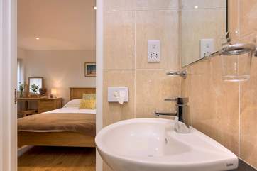 The stylish en suite shower-room.