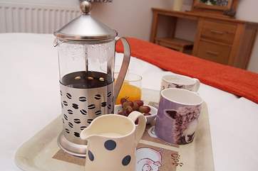 A welcome breakfast tray.