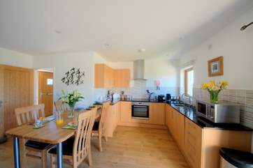 The spacious open plan living-room.