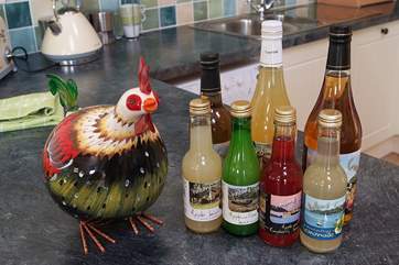 A selection of the juices made on the farm.