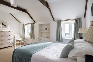 The bedroom is a calm and comfortable space. (This bed has been replaced with a king-size double bed - photographs to follow.)