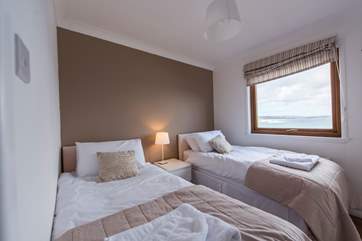Both first floor twin bedrooms have fabulous sea views.