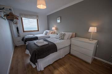 Both first floor twin bedrooms have fabulous sea views.