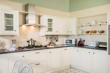 The large kitchen is very well-equipped.