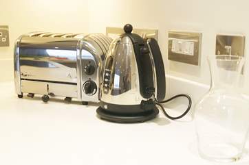 The kitchen is filled with quality appliances both large and small.