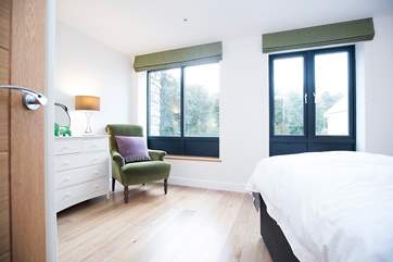 The dual-aspect allows light to flood into the room.