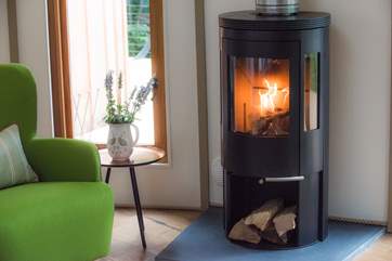 You can light the wood-burner for those chillier evenings but there is under-floor heating too.
